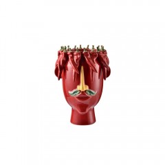 BURGUNDY YELLOW CERAMIC VASE RIO 23 